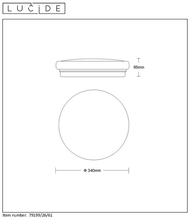 Lucide OTIS - Plafonnière - Ø 34 cm - LED - 1x26W 3000K - Opaal