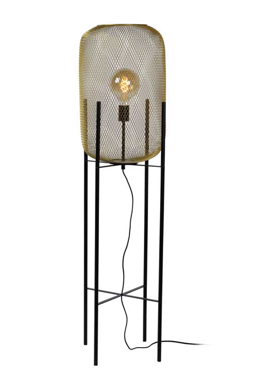 Lucide MESH - Vloerlamp - Ø 39 cm - E27 - Mat Goud