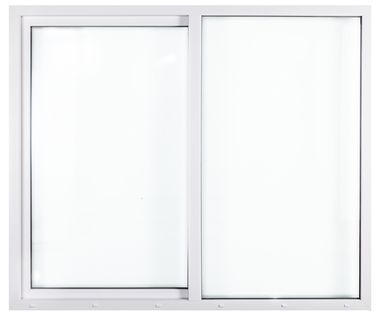 Porte coulissante PVC blanc 2500 x 2100 mm D>G