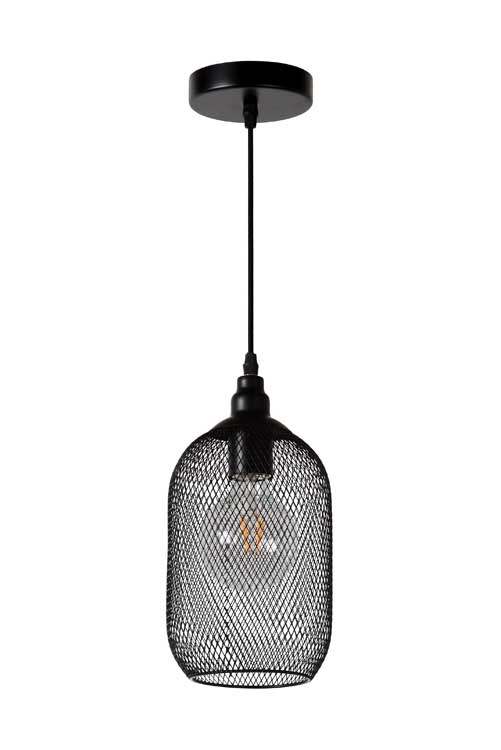 Lucide MESH - Hanglamp - Ø 15 cm - E27 - Zwart