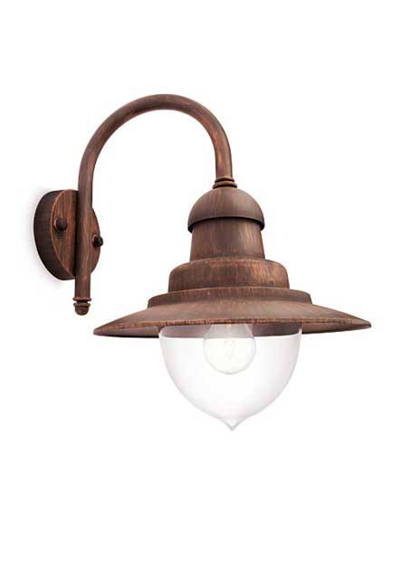 Applique murale bronze E27 excl lampe LED possible