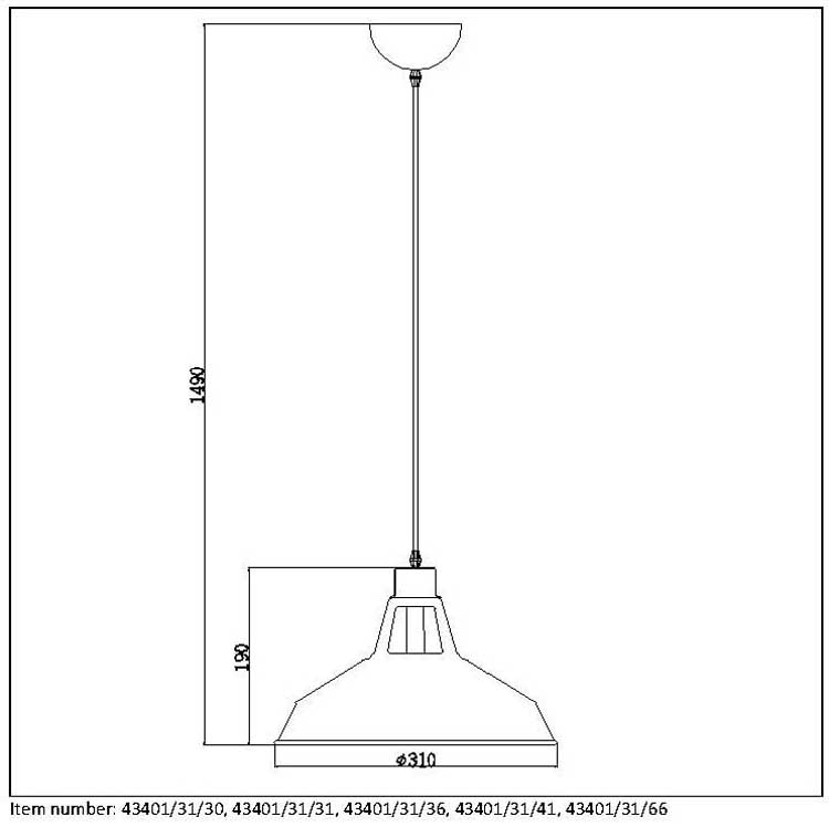 Lucide BRASSY-BIS - Suspension - Ø 31 cm - E27 - Noir