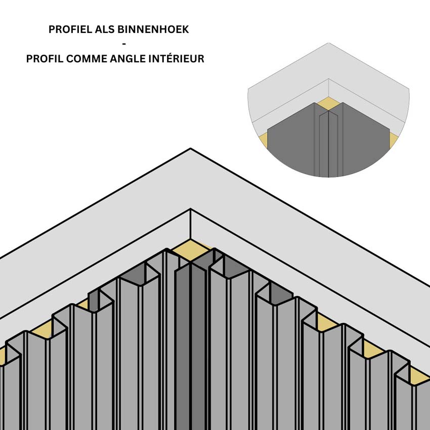 Profil-U pour Line up outdoor metal noir