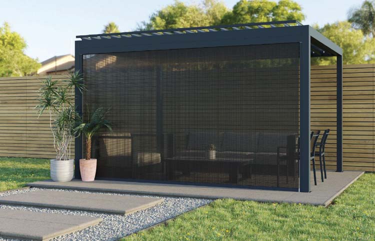 Screen antraciet voor pergola Soler B400x240cm