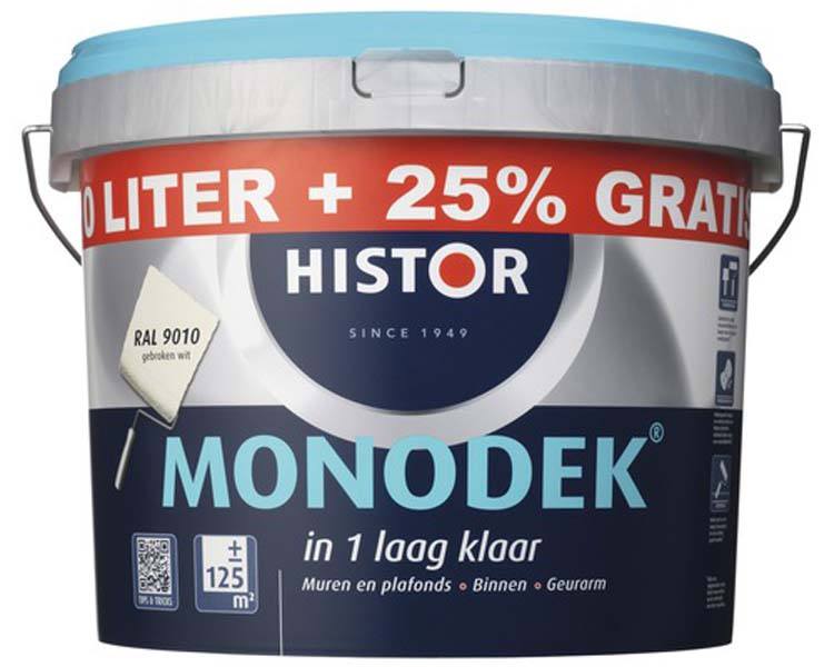 Histor Monodek ral 9010 mat 10L+2,5L GRATIS