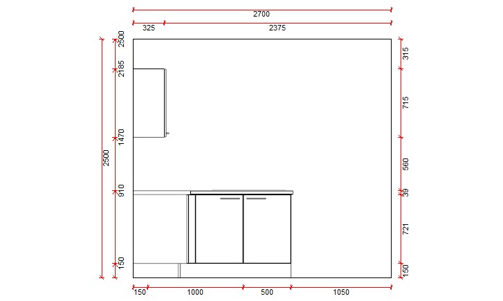 Cuisine bloc 11 Premium 2460 x 1650 mm