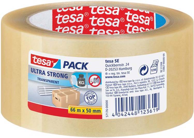 Verpakkingstape tesa pvc 66 m x 50 mm transparant