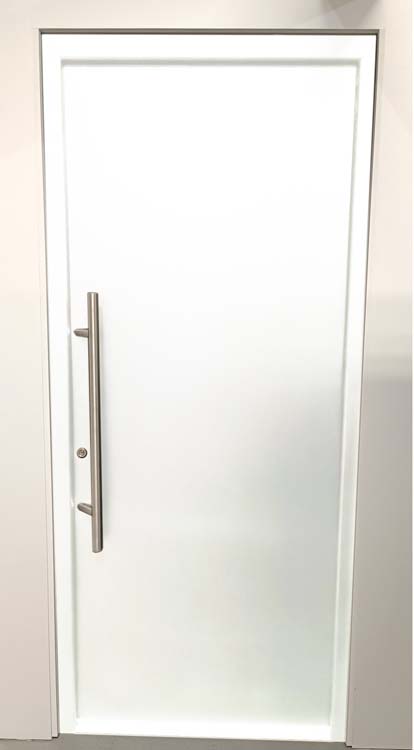 Porte extérieure pvc avec finition alu Varno blanc L980 X H2180 mm G