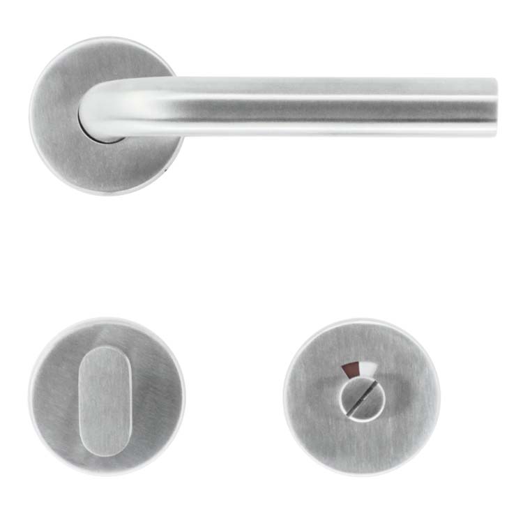 Poignée de porte perugia lucera 19mm inox avec serrure toilette