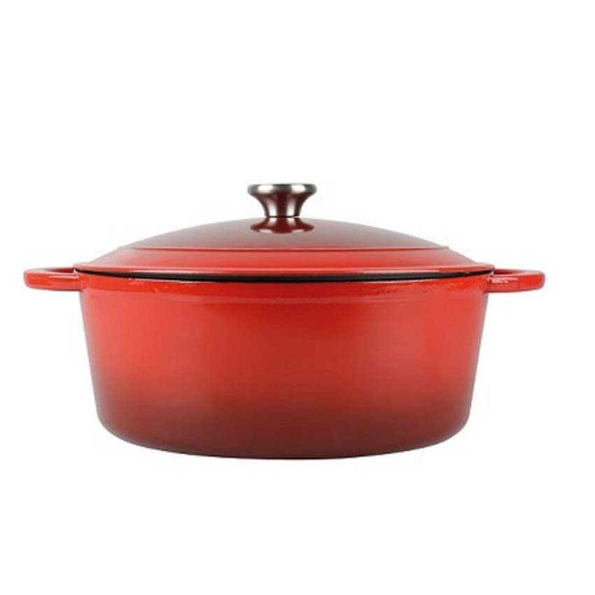 Braadpan xl gietijzer rood 9l