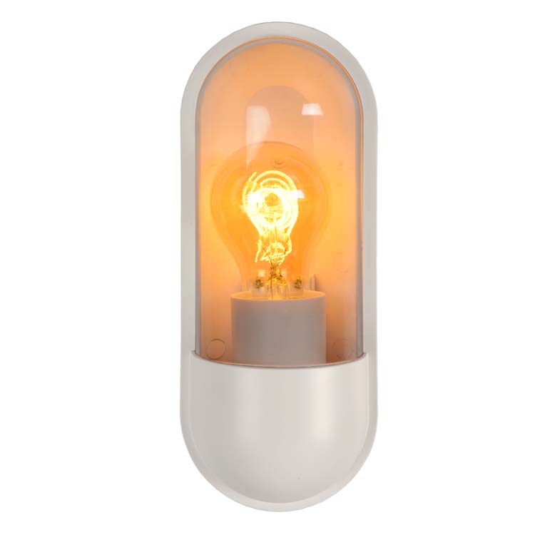 Lucide CAPSULE - Wandlamp Buiten - 1xE27 - IP65 - Wit