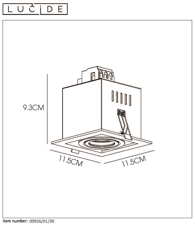 Lucide CHIMNEY - Inbouwspot vierkant - GU10 - Zwart