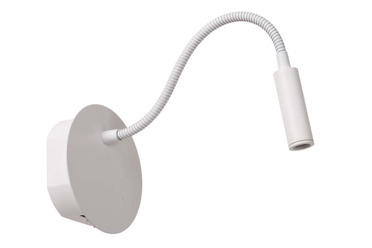 Oplaadbare Bedlamp / Wandlamp - Accu/Batterij - Ø 11 cm - LED - 1x2W 3000K - Magnetisch - Wit