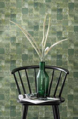 Fles decoratief glas groen oneffen 12 x 12 x 35 cm