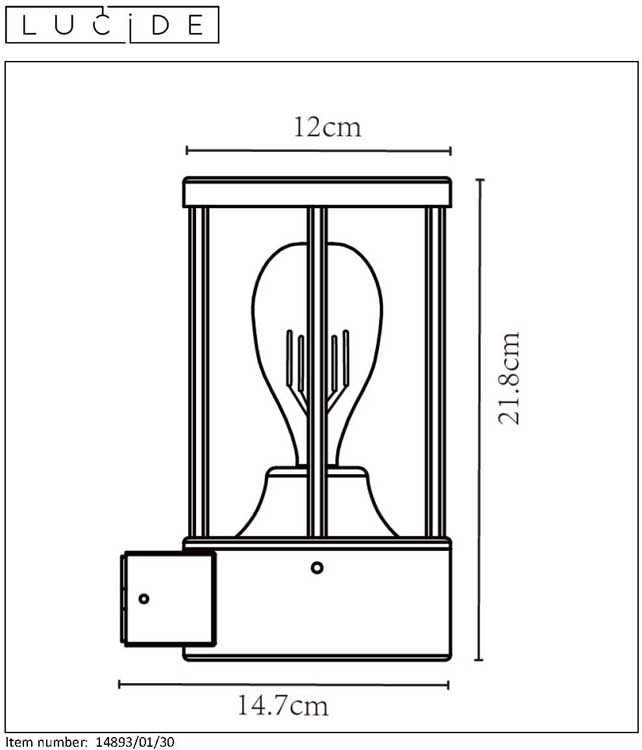 Lucide LORI - Wandlamp Buiten - E27 - IP44 - Antraciet