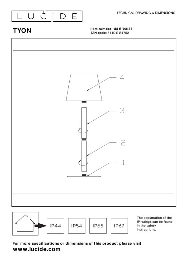 Lucide TYON - Lampe de table Intérieur/Extérieur Rechargeable - Batterie/Piles - LED Dim. - IP65 - Vert