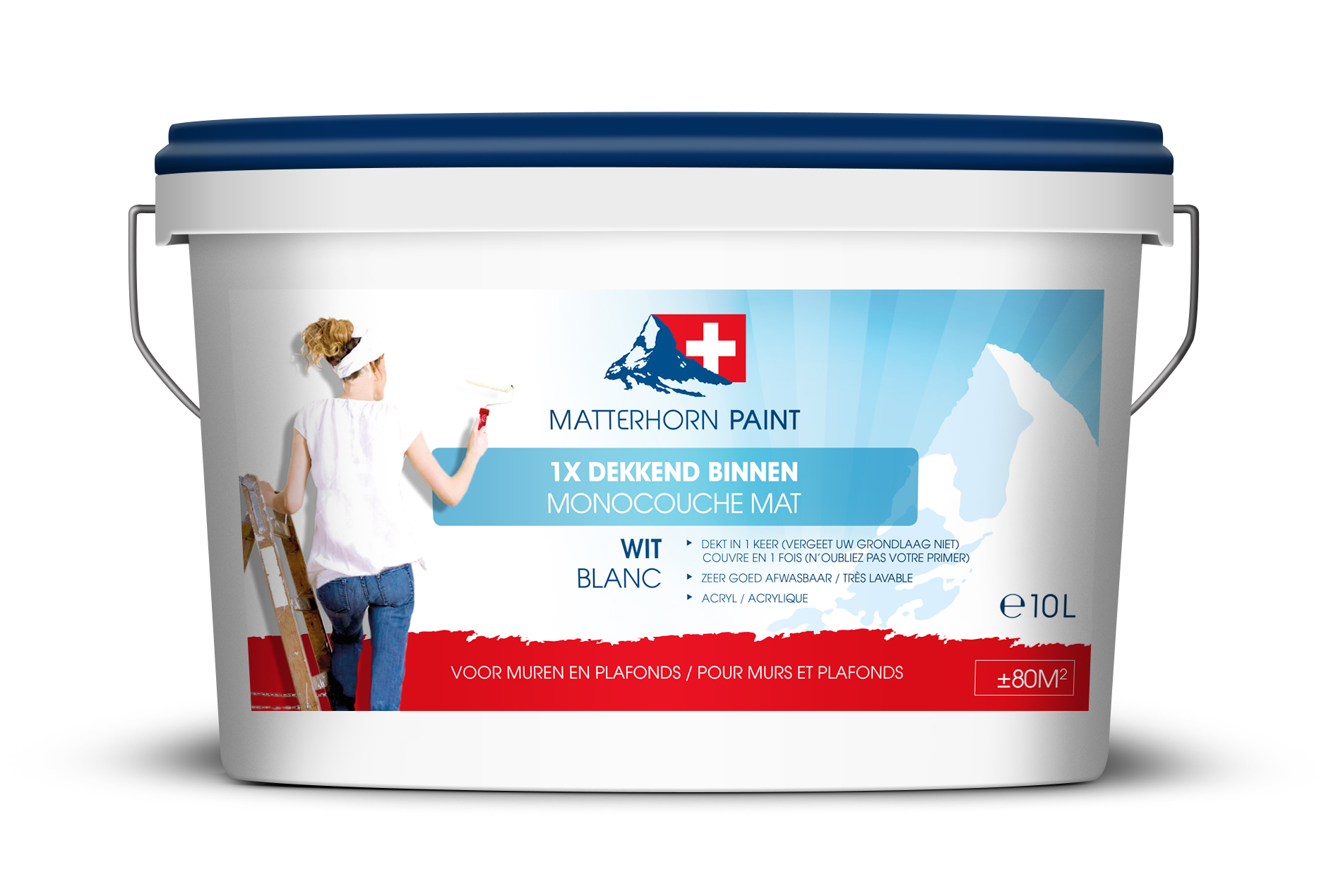 Matterhorn monocouche peinture mur et plafond 10L blanc