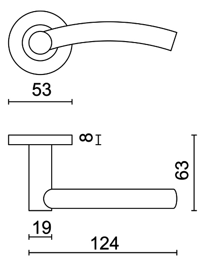 Deurklink inox plus Capua 12cm