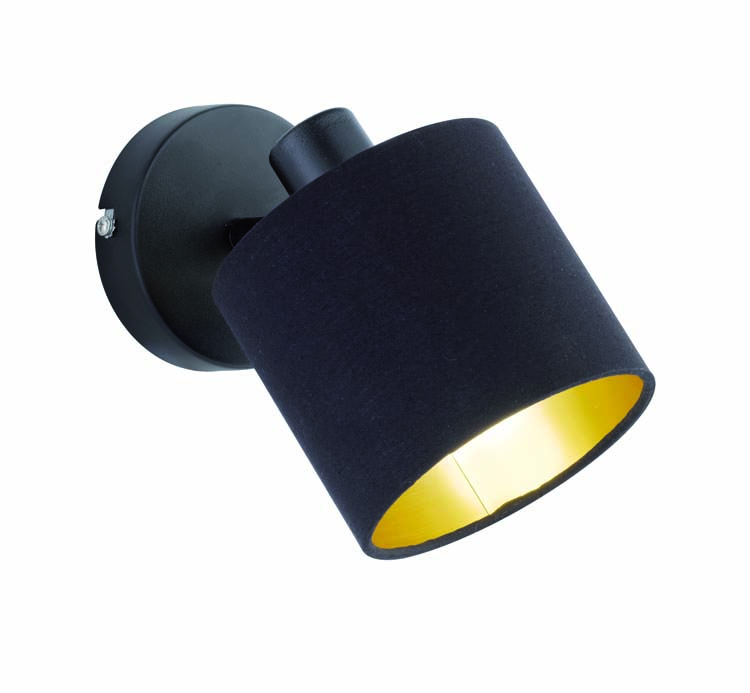 Spot en applique noir mate excl lampe LED possible 1 spot D12cm