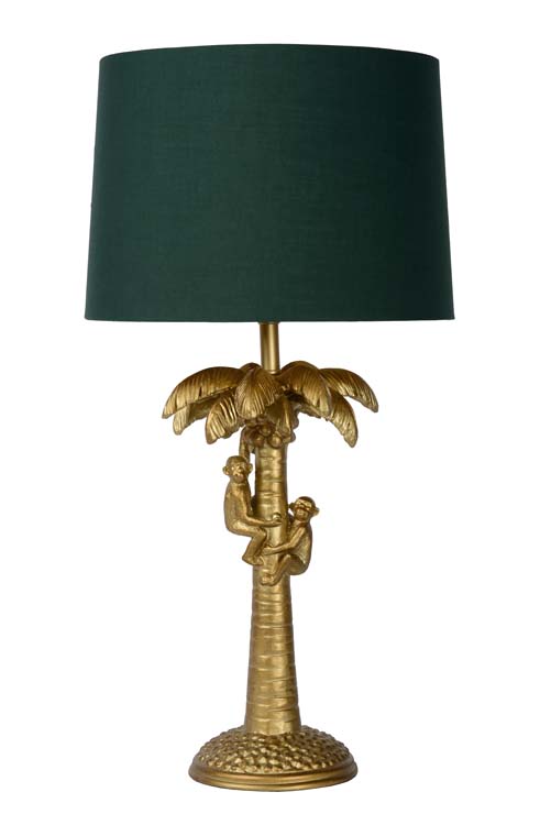 Lampe de table palmier E27 H50CM - Vert/Or