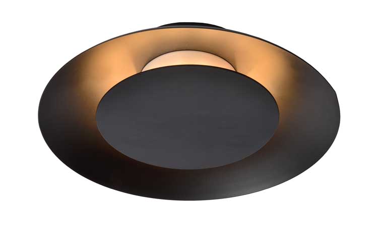 Lucide FOSKAL - Plafonnier - Ø 21,5 cm - LED - 1x6W 2700K - Noir