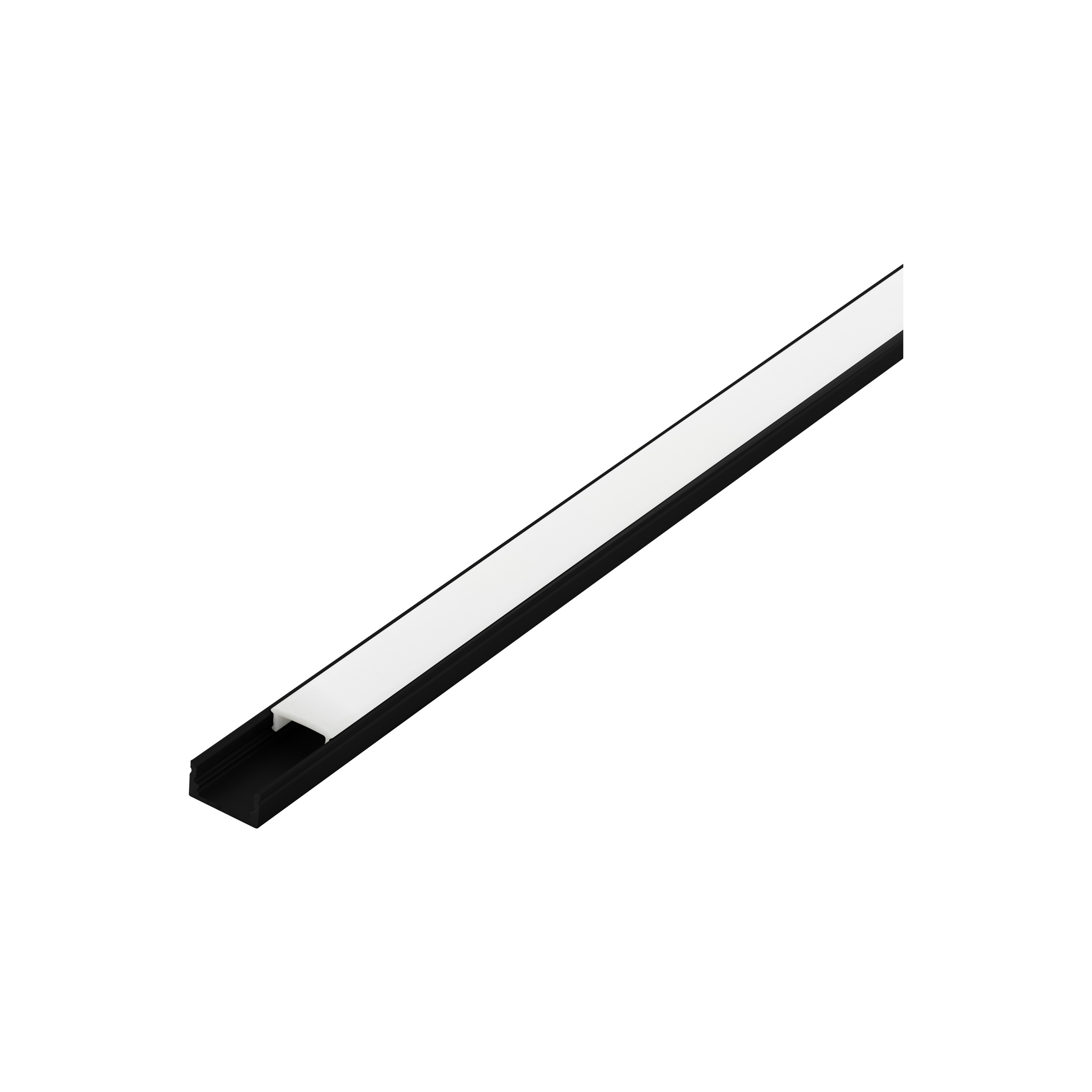 Alu Profiel voor LED Strip 9mm opaal 1m zwart