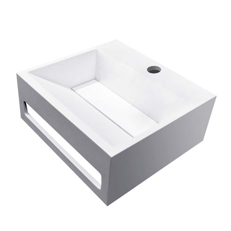 Lave-mains Kamila 30x28x12,5cm blanc solid surface