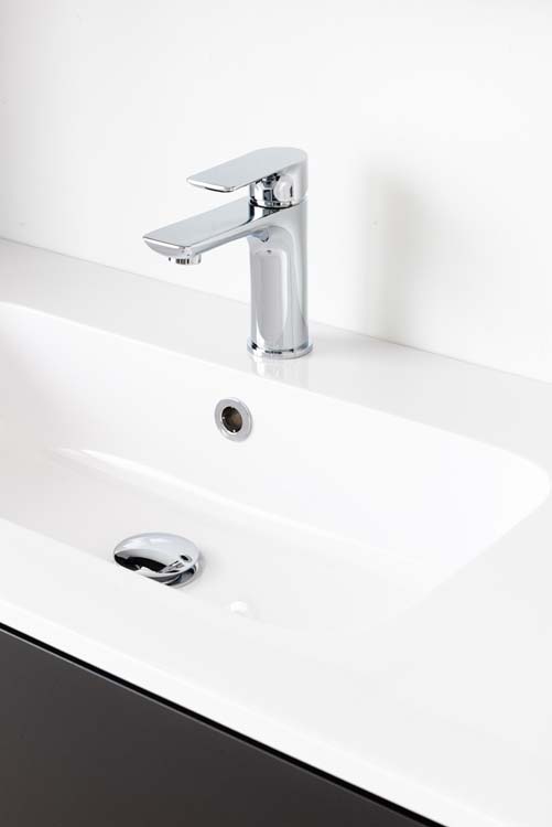 Meuble salle de bain Puro noir mat 900mm lavabo brillant