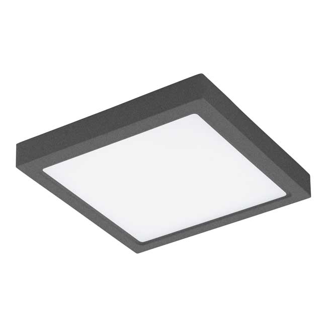 Plafonnier LED - 30x30CM - 22W - Verre Anthracite