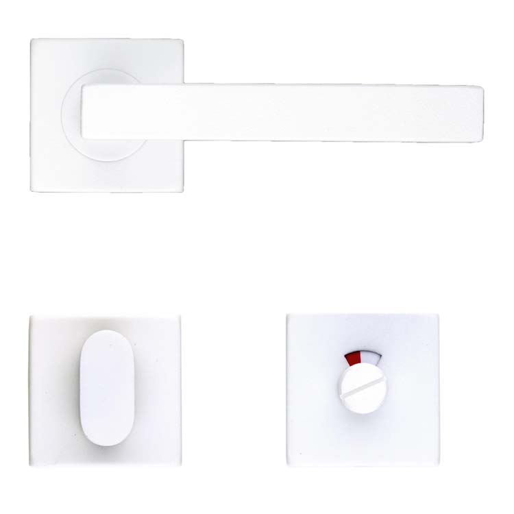 Poignée de porte tivoli 16mm blanc avec serrure toilette