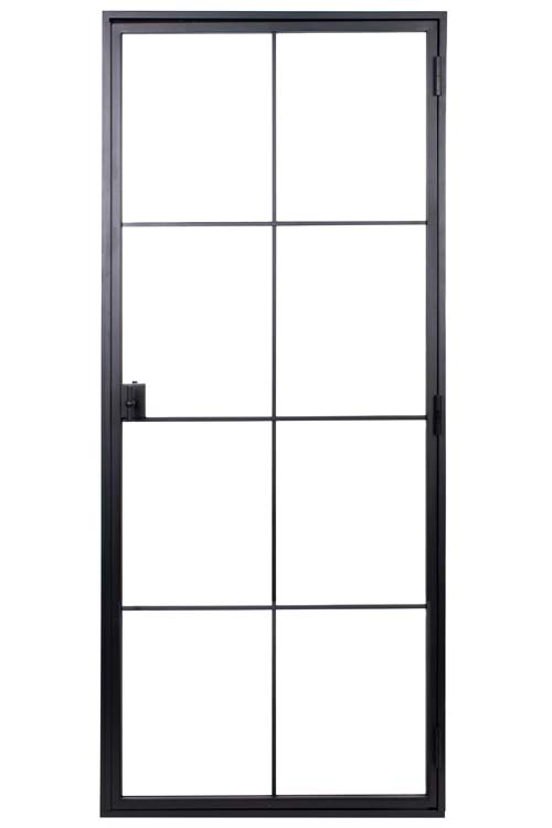 Stalen binnendeur enkel 8W Black Glamour links maatwerk 