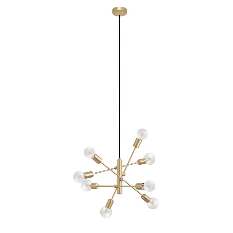 Hanglamp goud 8 x E27 110 cm