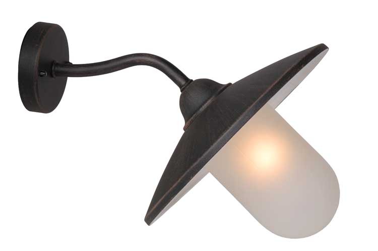 Lucide ARUBA - Wandlamp Buiten - Ø 30 cm - E27 - IP44 - Roest bruin