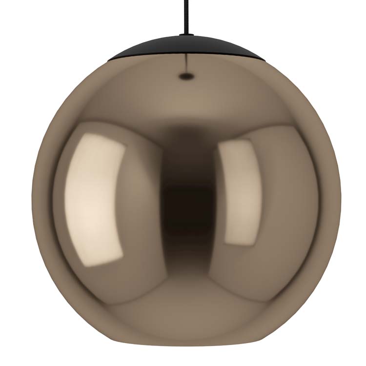 Hanglamp bol Ø 30 cm zwart-koper E27