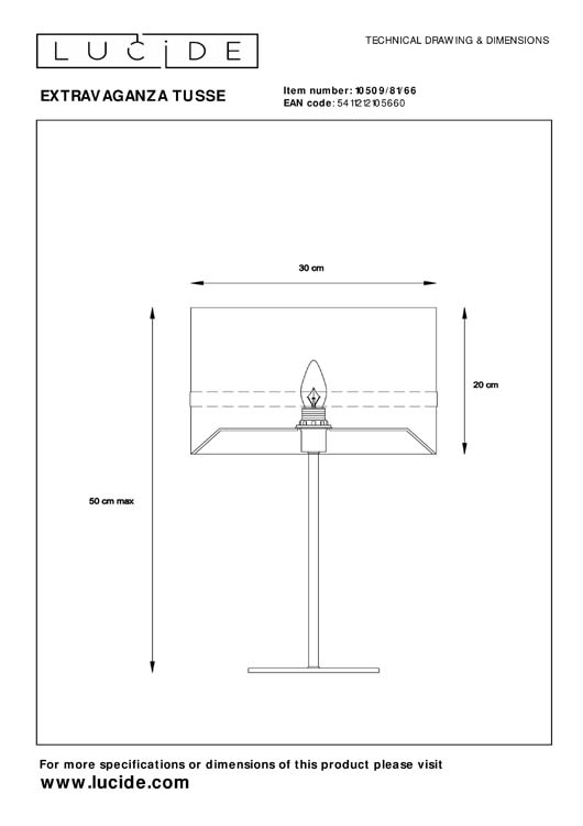 Lampe de table - Ø 30 cm - 1xE14 - Rose