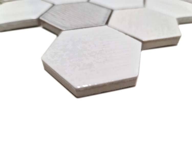 Mosaïque hexagone blanche glossy 25,3 x 29,3 cm