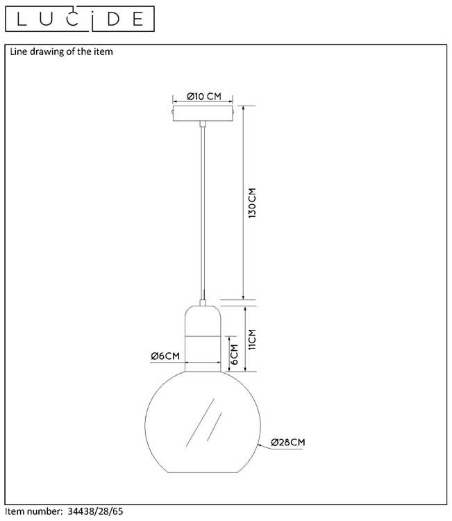 Lucide JULIUS - Suspension - Ø 28 cm - E27 - Fumé