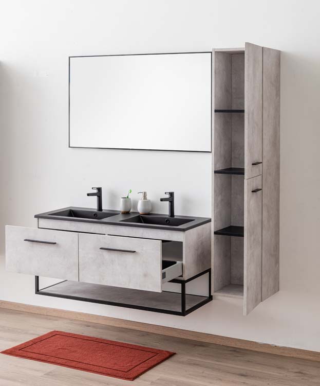 Meuble de salle de bain Tio gris basalte 1200 mm