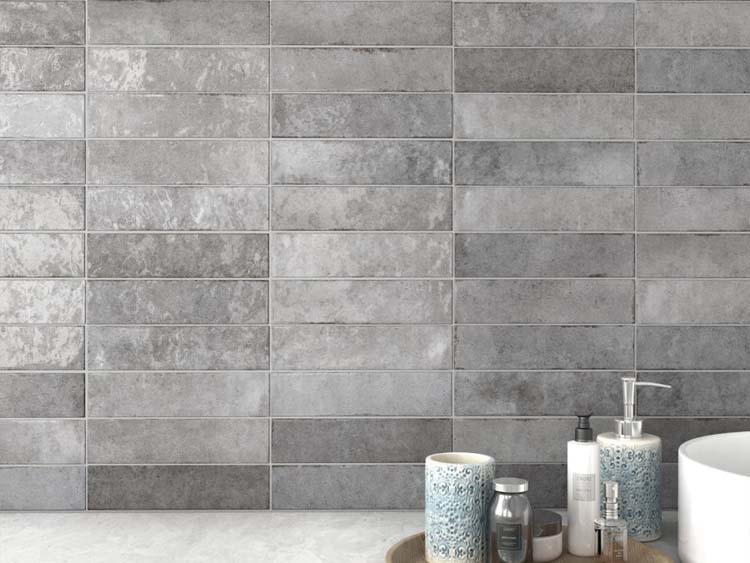 Carrelage mural Beccy grey Whisper glossy 6x24.5cm