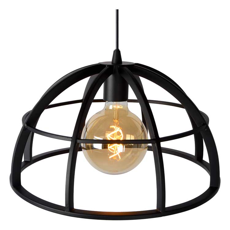 Lucide DIKRA - Suspension - Ø 40 cm - E27 - Noir