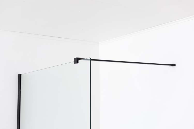 Douche de plain-pied Anais 117 x 200 cm verre transparant - noir