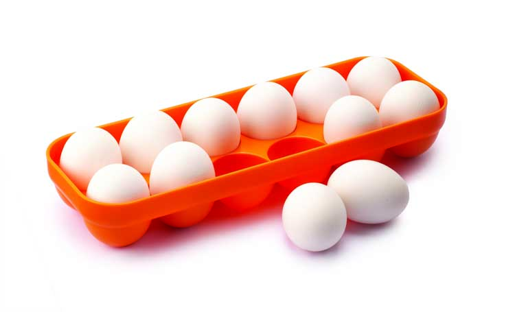 Bewaardoos voor eieren Joie Eggy kunststof oranje