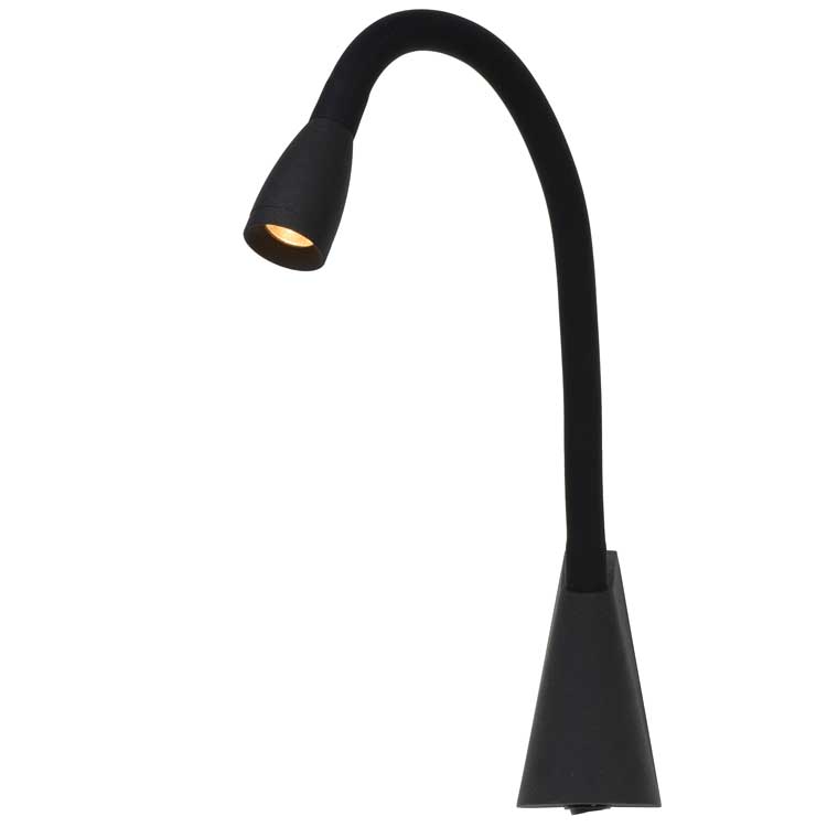 Lucide GALEN-LED - Bedlamp - LED - 1x3W 3000K - Zwart