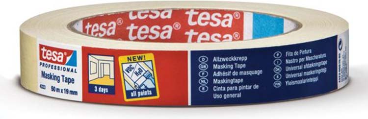 Tesa afplaktape 25mm x 50M creme