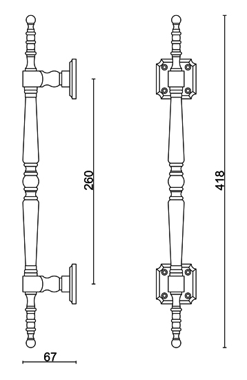 Tirant de porte ols silver 26/42cm