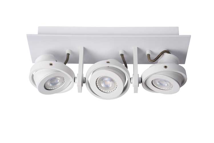 Lucide LANDA - Spot plafond - LED Dim to warm - GU10 - 3x5W 3000K/2200K - Blanc