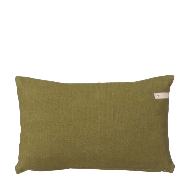 Coussin cotton vert olive 55x35x10 cm