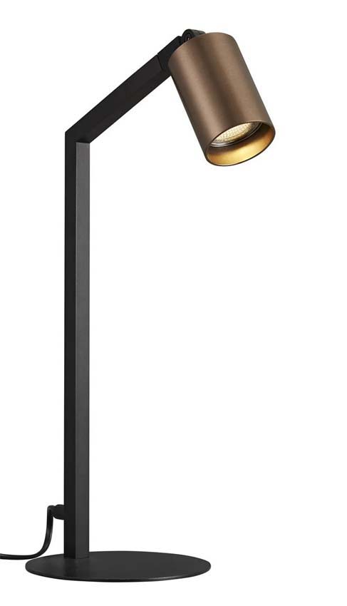 Lampe de table - GU10 - noir-bronze