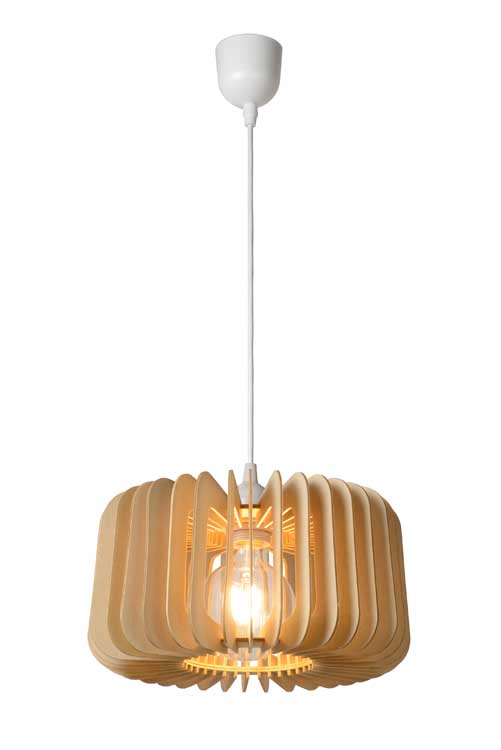 Lucide ETTA - Hanglamp - Ø 29 cm - E27 - Licht hout