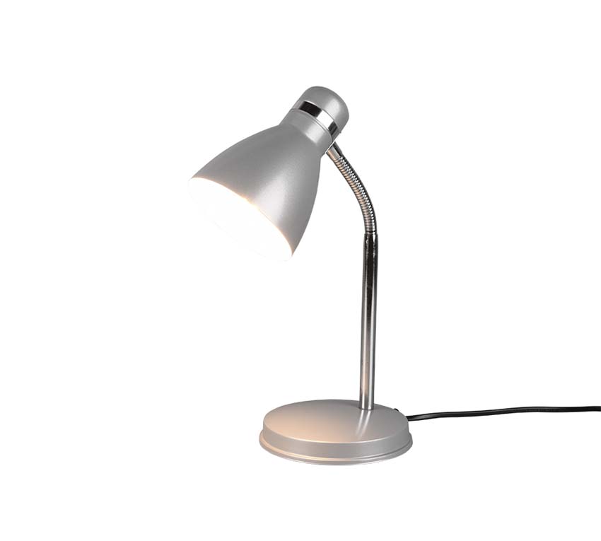 Bureaulamp - grijs - E27 - excl lamp - Ø 14.5 cm - hoogte 33 cm